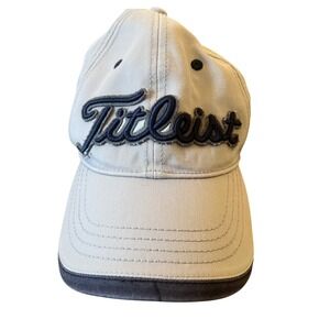 Titleist Pro Titanium Golf Hat Cap Beige Black Adjustable Men's 983